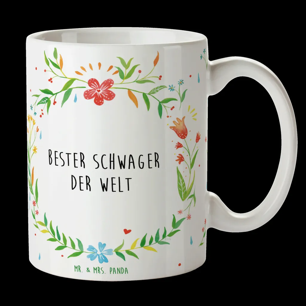 Mr. & Mrs. Panda Tasse Schwager - Geschenk, Ehemann, Schwippschwager, Teetasse, Tasse Sprüche, Keramiktasse, Porzellantasse, Kaffeebecher, Bruder